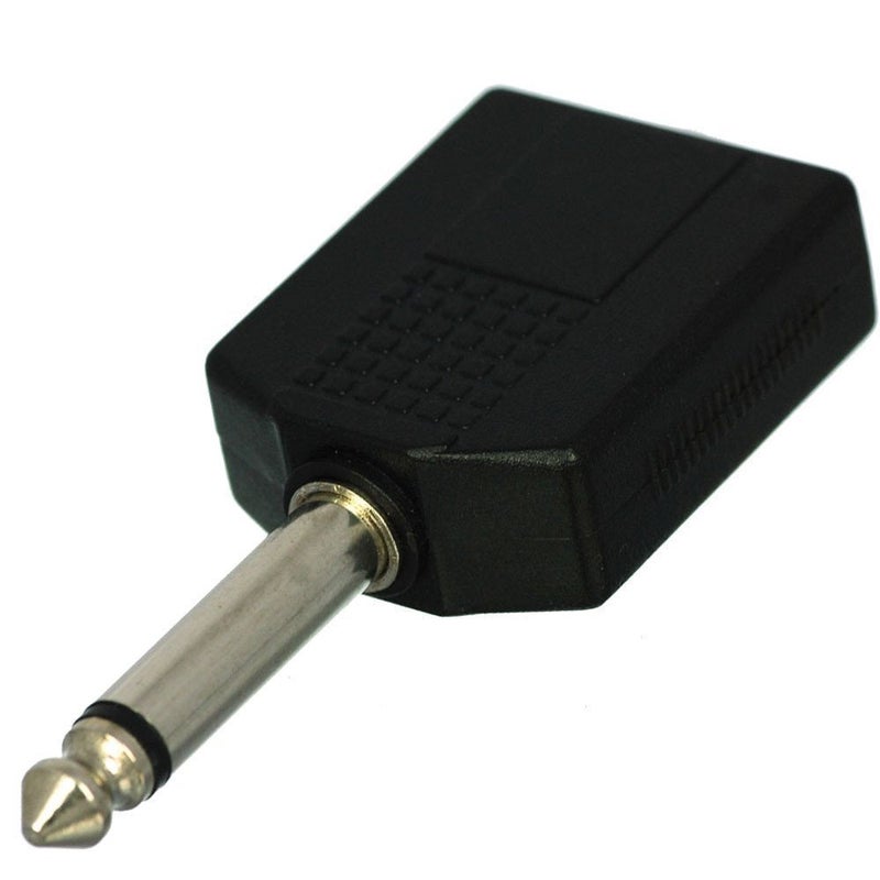 CESS 6.35mm 1/4 Inch Mono Male to 2 Female Splitter Adapter - 1/4 TS Male to Dual TS Female (2 Pack) - Image 3